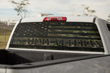 Load image into Gallery viewer, Truck Decal Back Window - Camo U.S. Flag Army Veteran - perforated vinyl TBW060