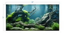 Load image into Gallery viewer, Aquarium Background Underwater Forest 2 - vinyl graphic adhesive AQ0045
