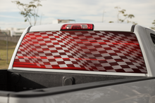Load image into Gallery viewer, Truck Decal Back Window- Flowing Racing Flag - perforated vinyl TBW025