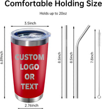 Load image into Gallery viewer, Custom Engraved Tumbler 20oz– Travel Mug Insulated - straw included