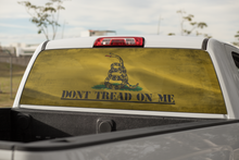 Load image into Gallery viewer, Truck Decal Back Window - Don't tread on me - perforated vinyl TBW017