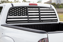 Load image into Gallery viewer, Truck Decal Back Window - Black & White American Flag - perforated vinyl TBW003
