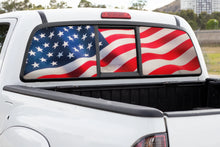 Load image into Gallery viewer, Truck Decal Back Window - USA Flag - perforated vinyl TBW057