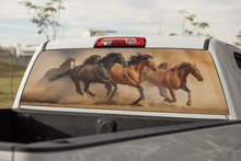 Load image into Gallery viewer, Truck Decal Back Window - Running Horses - perforated vinyl TBW0049