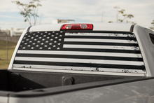 Load image into Gallery viewer, Truck Decal Back Window - Black & White American Flag - perforated vinyl TBW003