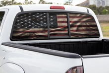 Load image into Gallery viewer, Truck Decal Back Window - American Flag - perforated vinyl TBW001