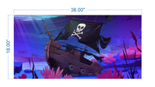 Load image into Gallery viewer, Aquarium Background Pirate Ship Underwater  - vinyl graphic adhesive AQ0029