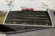 Load image into Gallery viewer, Truck Decal Back Window - Camo U.S. Flag - perforated vinyl TBW022