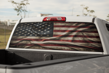 Load image into Gallery viewer, Truck Decal Back Window - American Flag - perforated vinyl TBW001