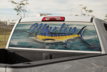 Load image into Gallery viewer, Truck Decal Back Window - Marlin Fishing - perforated vinyl TBW041