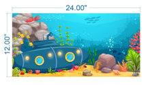 Load image into Gallery viewer, Aquarium Background Cartoon Underwater Landscape2- vinyl graphic adhesive AQ0023