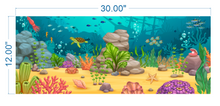 Load image into Gallery viewer, Aquarium Background Cartoon Underwater Landscape - vinyl graphic adhesive AQ0020