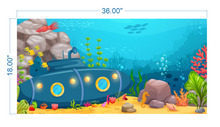 Load image into Gallery viewer, Aquarium Background Cartoon Underwater Landscape2- vinyl graphic adhesive AQ0023