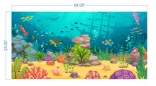 Load image into Gallery viewer, Aquarium Background Cartoon Underwater Landscape - vinyl graphic adhesive AQ0020