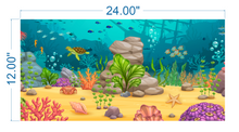 Load image into Gallery viewer, Aquarium Background Cartoon Underwater Landscape - vinyl graphic adhesive AQ0020