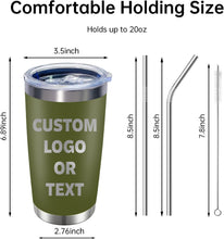 Load image into Gallery viewer, Custom Engraved Tumbler 20oz– Travel Mug Insulated - straw included

