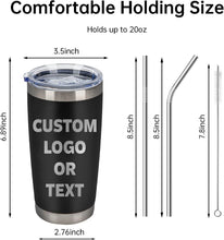 Load image into Gallery viewer, Custom Engraved Tumbler 20oz– Travel Mug Insulated - straw included
