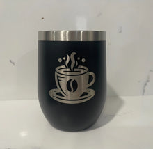 Load image into Gallery viewer, Custom Engraved Wine Tumbler 12oz– Travel Mug Insulated - straw included
