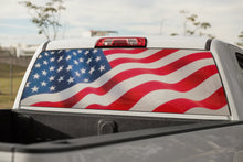 Load image into Gallery viewer, Truck Decal Back Window - USA Flag - perforated vinyl TBW057
