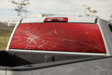 Load image into Gallery viewer, Truck Decal Back Window - Cracked Red Glass - perforated vinyl TBW062
