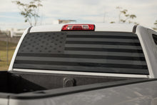 Load image into Gallery viewer, Decal Back Window - Black American Flag - perforated vinyl TBW067
