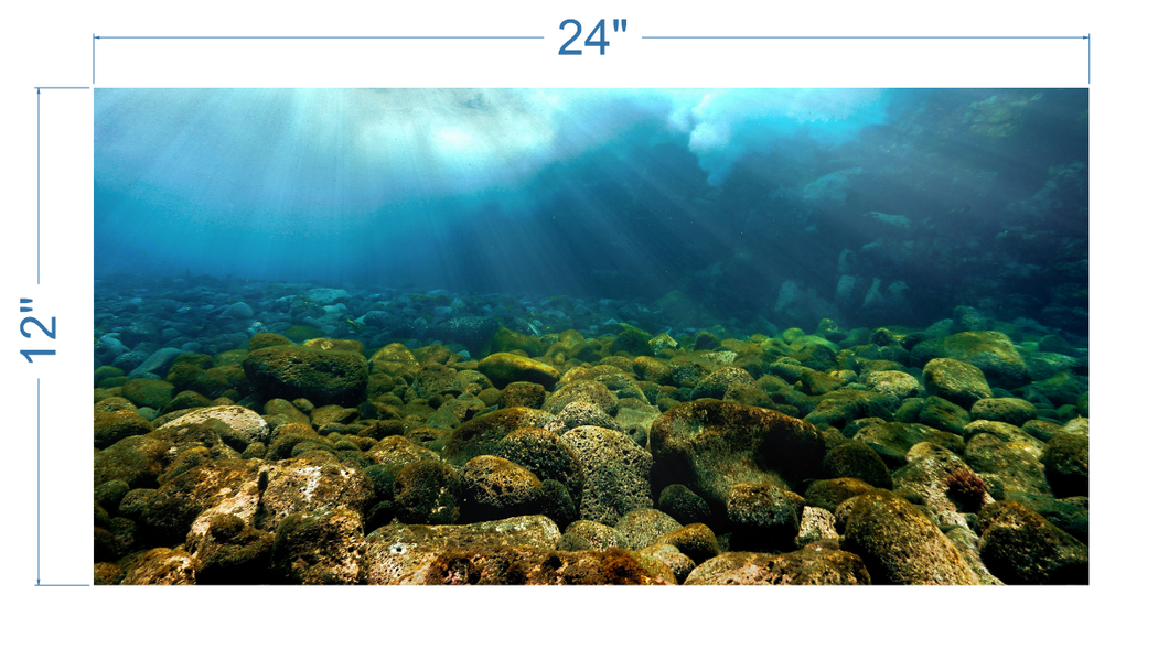 Aquarium Background Underwater Rocks - vinyl graphic adhesive AQ0031