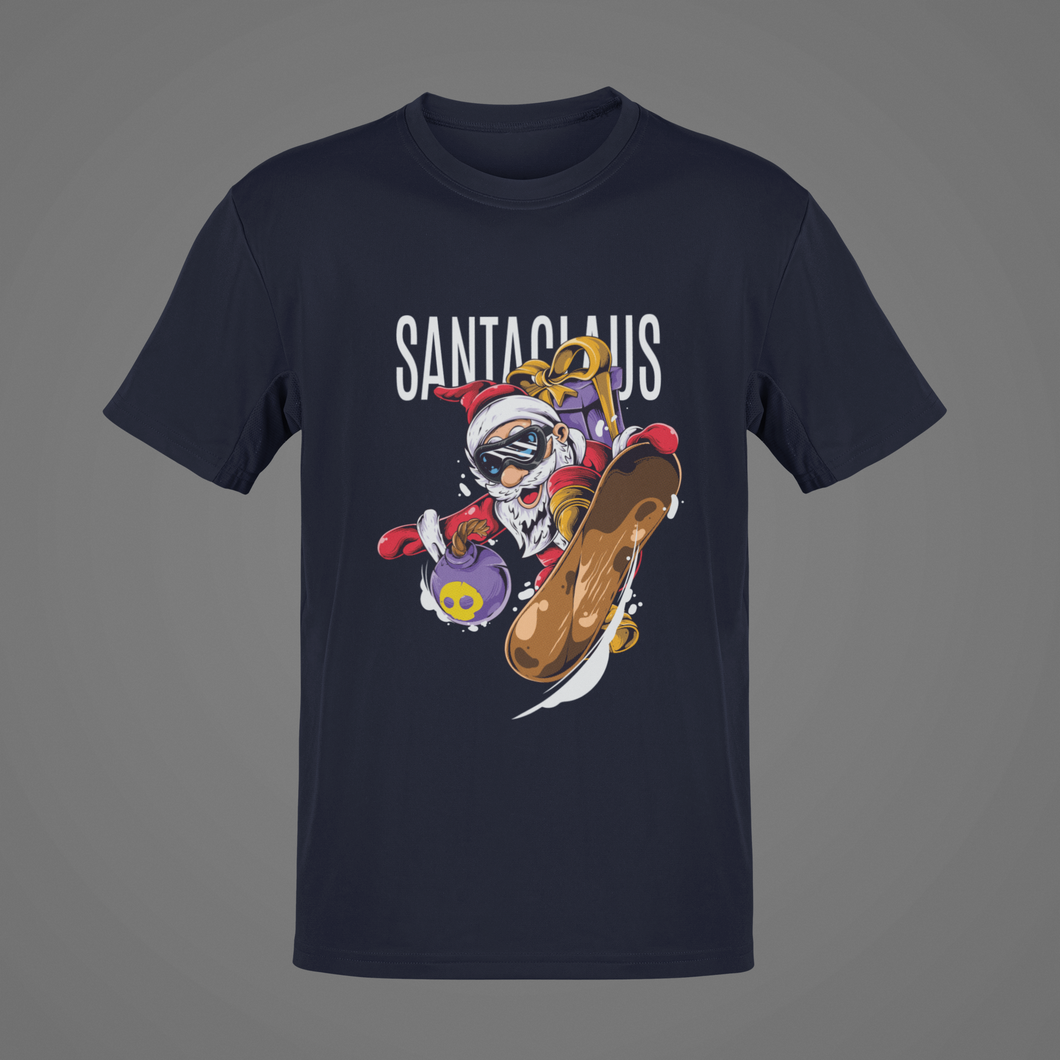 Skateboarding Santa Claus T-Shirt, Merry Christmas Unisex Gift NAV016